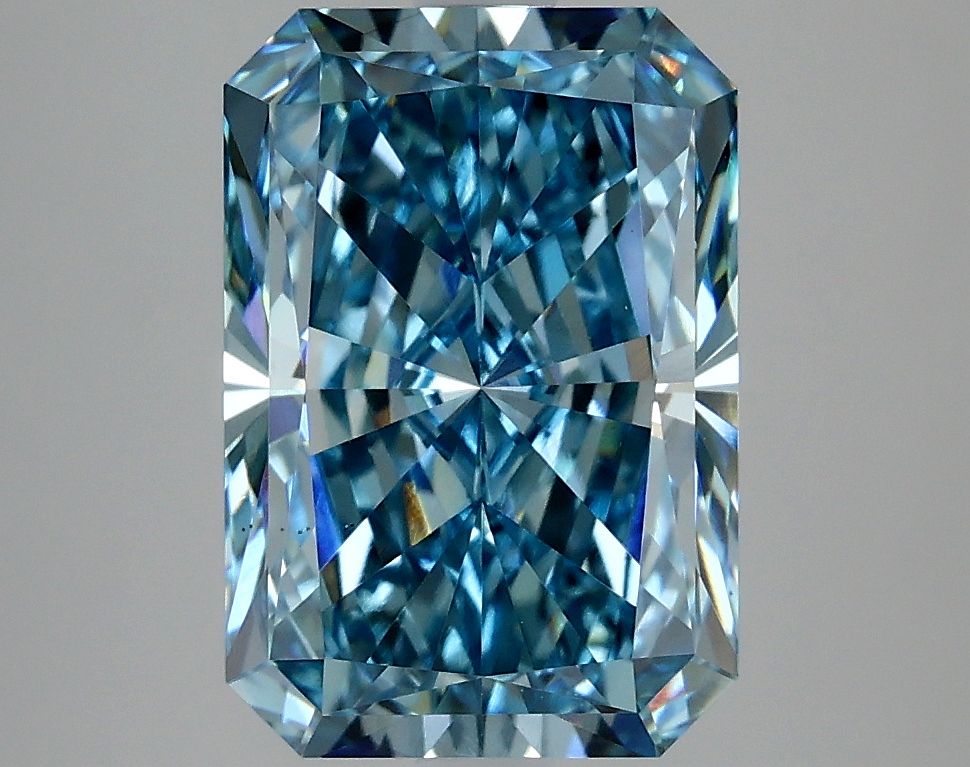 Lab-Grown Radiant Diamond - 4.01 Carats, Fancy Vivid Blue Color, VS1 Clarity - Certified by IGI - Report Number: LG634426901