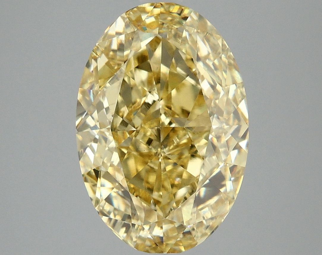 Lab-Grown Oval Diamond - 4.96 Carats, Fancy Vivid Yellow Color, VS1 Clarity - Certified by IGI - Report Number: LG658479935