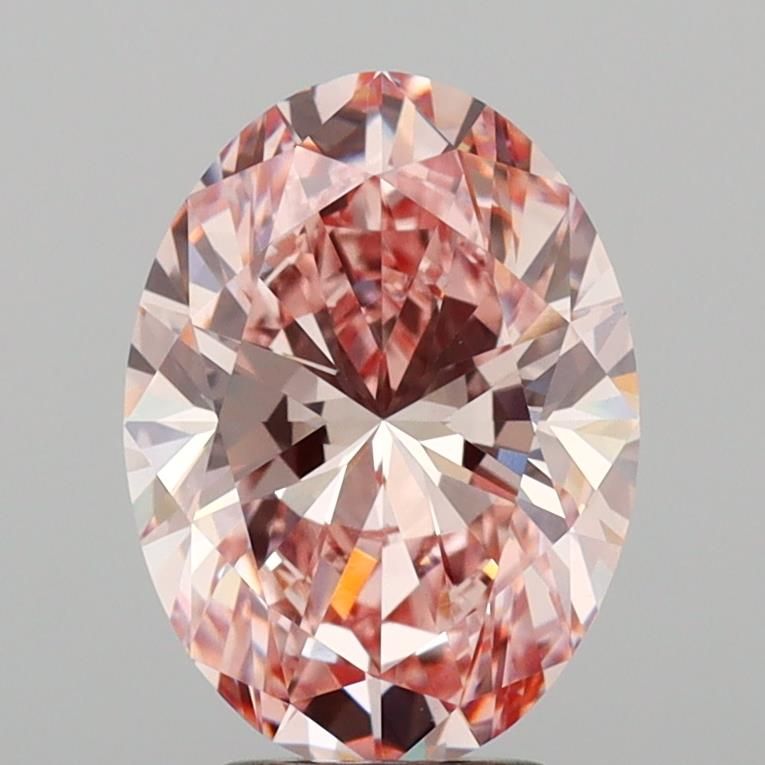 Lab-Grown Oval Diamond - 3.54 Carats, Fancy Intense Pink Color, VS1 Clarity - Certified by IGI - Report Number: LG648475506