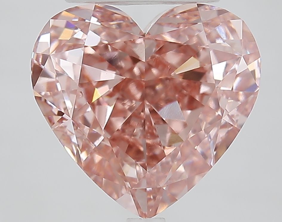 Lab-Grown Heart Diamond - 5.71 Carats, Fancy Intense Pink Color, VVS2 Clarity - Certified by IGI - Report Number: LG662457077