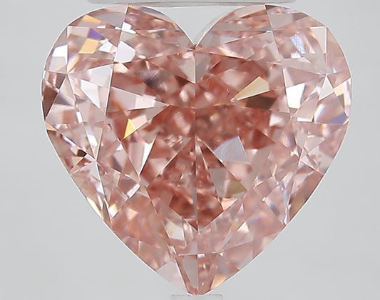 Lab-Grown Heart Diamond - 5.71 Carats, Fancy Intense Pink Color, VVS2 Clarity - Certified by IGI - Report Number: LG662457077