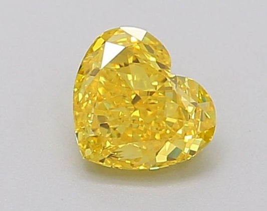 Lab-Grown Heart Diamond - 0.43 Carats, Fancy Vivid Yellow Color, VVS1 Clarity - Certified by IGI - Report Number: LG632406160