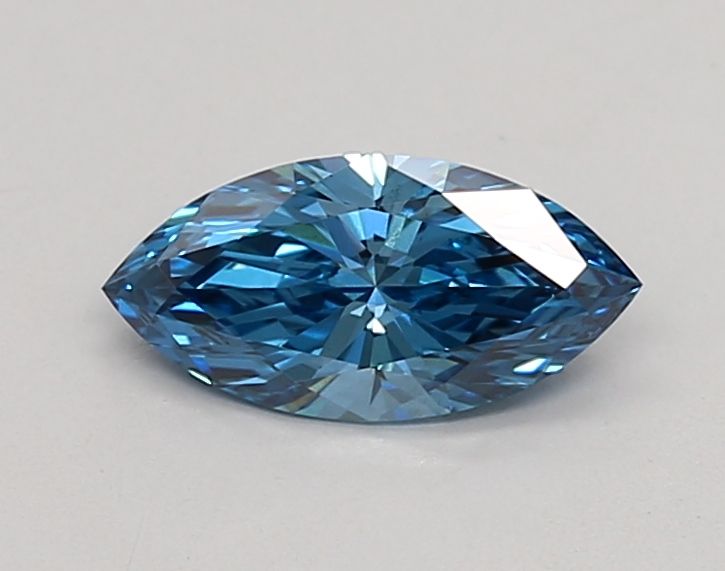 Lab-Grown Marquise Diamond - 0.57 Carats, Fancy Vivid Blue Color, VS1 Clarity - Certified by IGI - Report Number: LG669450199