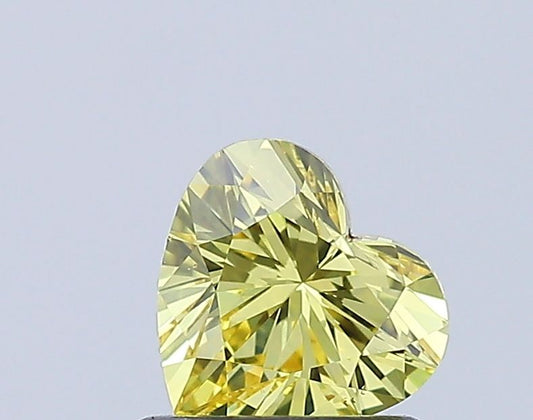 Lab-Grown Heart Diamond - 0.73 Carats, Fancy Vivid Yellow Color, VS2 Clarity - Certified by IGI - Report Number: LG627483919