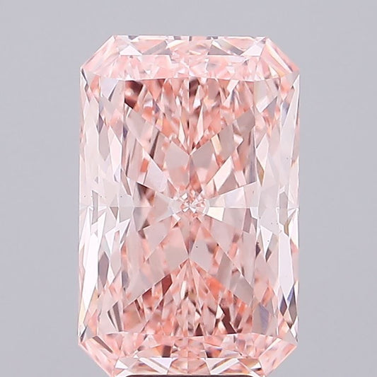 Lab-Grown Radiant Diamond - 7.56 Carats, Fancy Vivid Pink Color, VS1 Clarity - Certified by IGI - Report Number: LG691507311