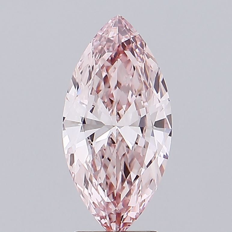 Lab-Grown Marquise Diamond - 3.02 Carats, Fancy Pink Color, VVS2 Clarity - Certified by IGI - Report Number: LG595380253