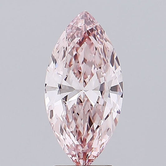 Lab-Grown Marquise Diamond - 3.02 Carats, Fancy Pink Color, VVS2 Clarity - Certified by IGI - Report Number: LG595380253