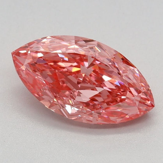 Lab-Grown Marquise Diamond - 1.07 Carats, Fancy Vivid Pink Color, VVS2 Clarity - Certified by IGI - Report Number: LG653439385