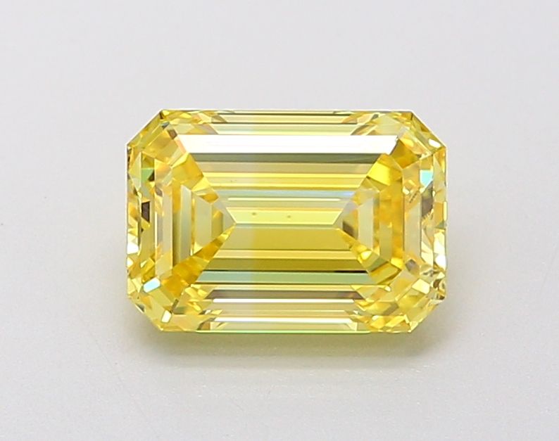 Lab-Grown Emerald Diamond - 1.57 Carats, Fancy Vivid Yellow Color, VVS2 Clarity - Certified by IGI - Report Number: LG634494171