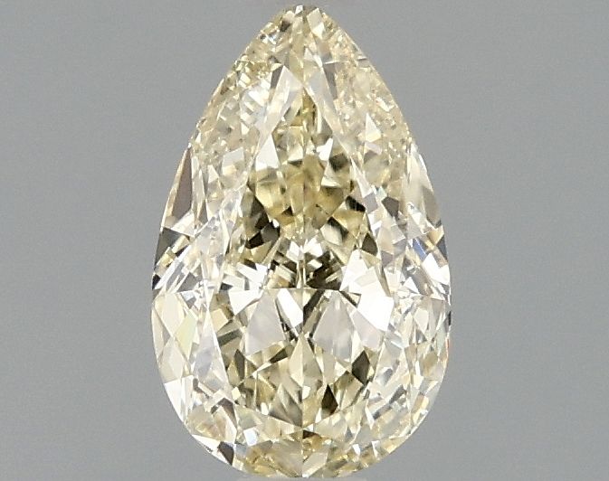 Lab-Grown Pear Diamond - 1.02 Carats, Fancy Yellow Color, VVS2 Clarity - Certified by IGI - Report Number: LG681558736