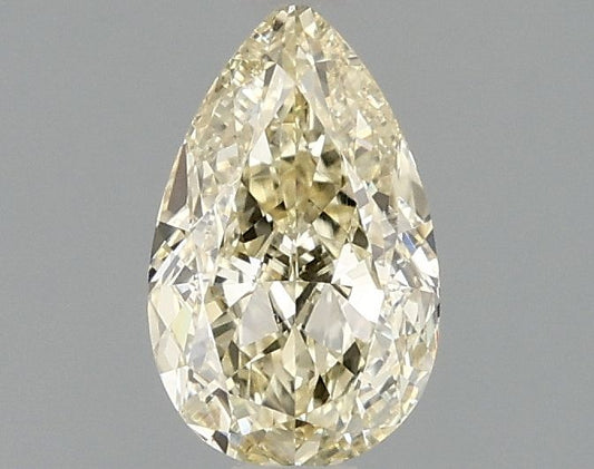 Lab-Grown Pear Diamond - 1.02 Carats, Fancy Yellow Color, VVS2 Clarity - Certified by IGI - Report Number: LG681558736