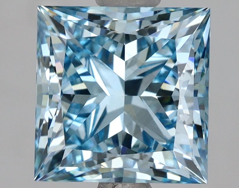 Lab-Grown Princess Diamond - 3.04 Carats, Fancy Vivid Blue Color, VS1 Clarity - Certified by IGI - Report Number: LG658492203