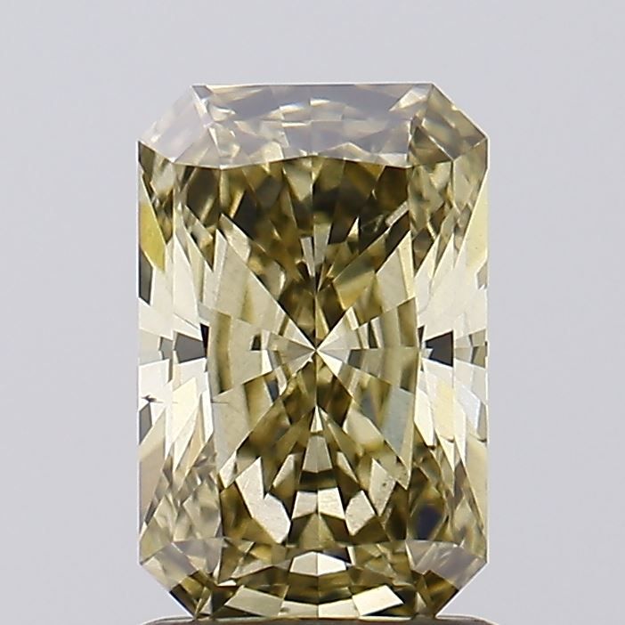 Lab-Grown Radiant Diamond - 1.53 Carats, Fancy Gray Yellow Color, VS2 Clarity - Certified by IGI - Report Number: LG603346996