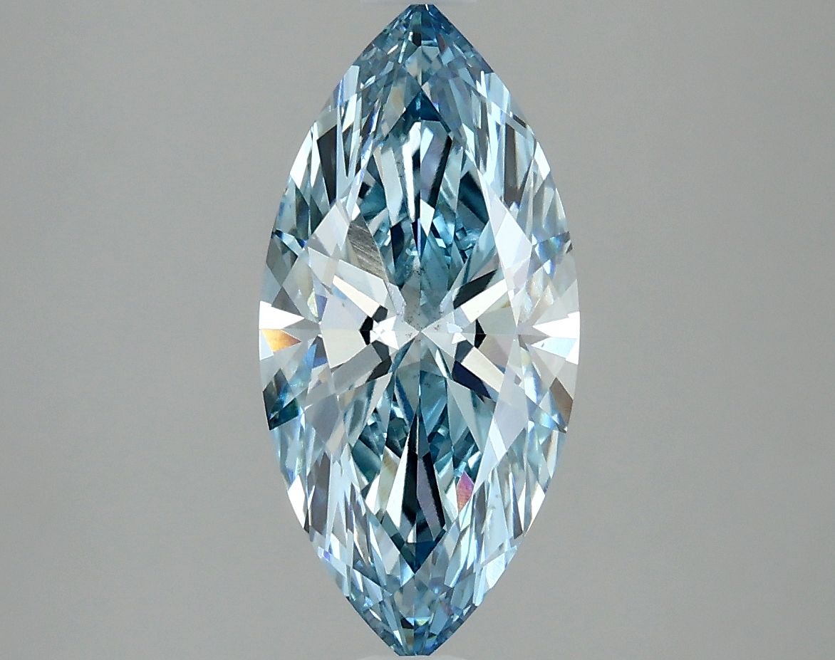 Lab-Grown Marquise Diamond - 2.12 Carats, Fancy Vivid Blue Color, VS2 Clarity - Certified by IGI - Report Number: LG634426686