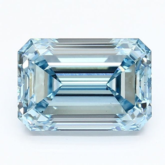 Lab-Grown Emerald Diamond - 2.52 Carats, Fancy Intense Blue Color, VS1 Clarity - Certified by IGI - Report Number: LG639411114