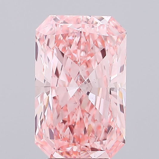 Lab-Grown Radiant Diamond - 5.0 Carats, Fancy Vivid Pink Color, VS2 Clarity - Certified by IGI - Report Number: LG689556902
