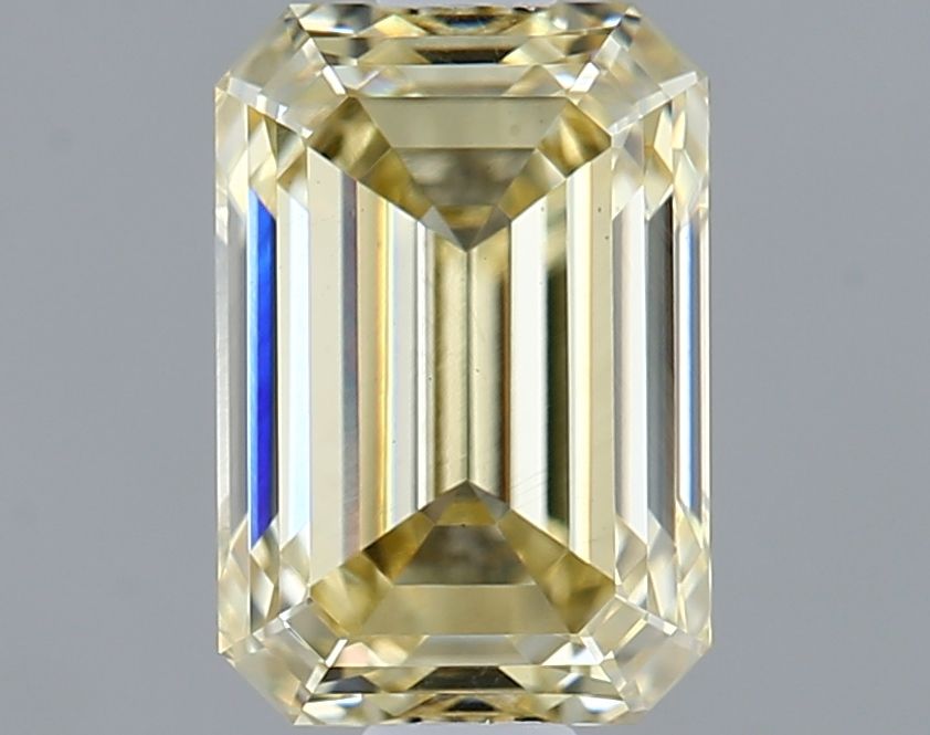 Lab-Grown Emerald Diamond - 0.82 Carats, Fancy Yellow Color, VS1 Clarity - Certified by IGI - Report Number: LG637438860