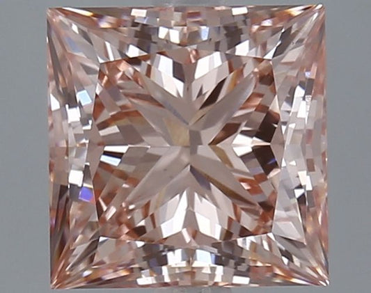 Lab-Grown Princess Diamond - 2.93 Carats, Fancy Intense Pink Color, VS1 Clarity - Certified by IGI - Report Number: LG622493963