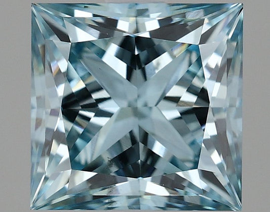 Lab-Grown Princess Diamond - 2.37 Carats, Fancy Intense Blue Color, VS2 Clarity - Certified by IGI - Report Number: LG633425161