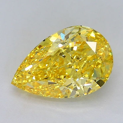 Lab-Grown Pear Diamond - 4.52 Carats, Fancy Vivid Yellow Color, VS1 Clarity - Certified by IGI - Report Number: LG676502782
