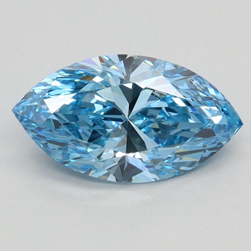 Lab-Grown Marquise Diamond - 1.0 Carats, Fancy Vivid Blue Color, VS1 Clarity - Certified by IGI - Report Number: LG620424114