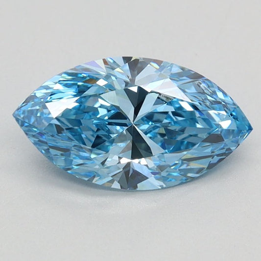 Lab-Grown Marquise Diamond - 1.0 Carats, Fancy Vivid Blue Color, VS1 Clarity - Certified by IGI - Report Number: LG620424114