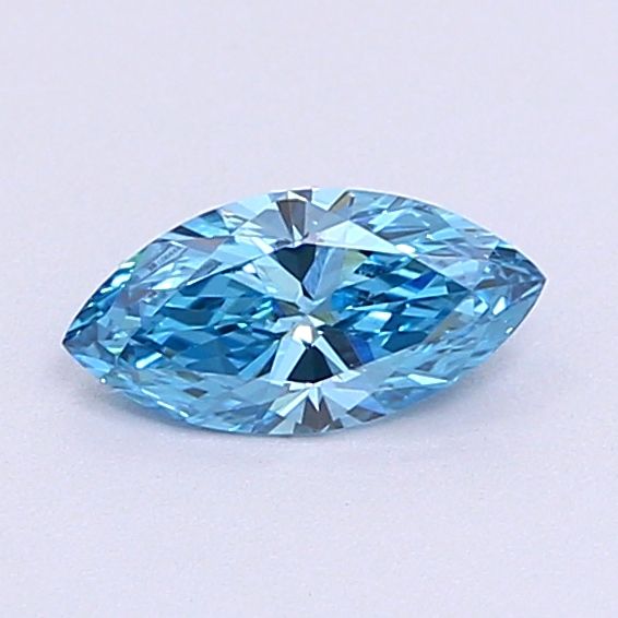 Lab-Grown Marquise Diamond - 0.31 Carats, Fancy Vivid Blue Color, VS1 Clarity - Certified by IGI - Report Number: LG644499247