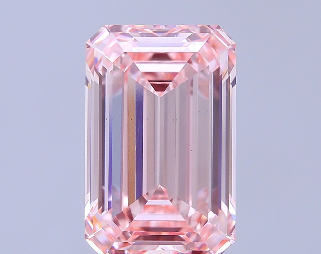 Lab-Grown Emerald Diamond - 8.08 Carats, Fancy Intense Pink Color, VS1 Clarity - Certified by IGI - Report Number: LG689542152