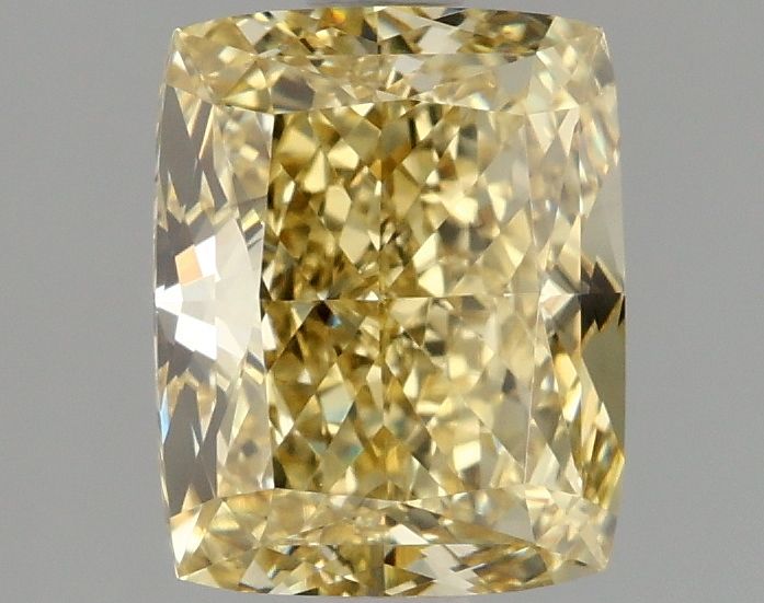 Lab-Grown Cushion Diamond - 2.1 Carats, Fancy Intense Yellow Color, VS2 Clarity - Certified by IGI - Report Number: LG674503484