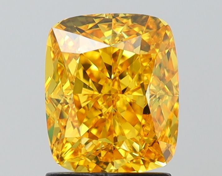 Lab-Grown Cushion Diamond - 2.0 Carats, Fancy Vivid Yellow Color, VS2 Clarity - Certified by IGI - Report Number: LG641477371