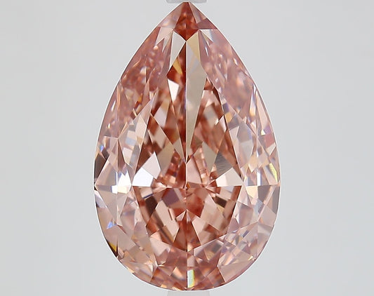 Lab-Grown Pear Diamond - 6.53 Carats, Fancy Intense Brown Pink Color, VS1 Clarity - Certified by IGI - Report Number: LG650410556