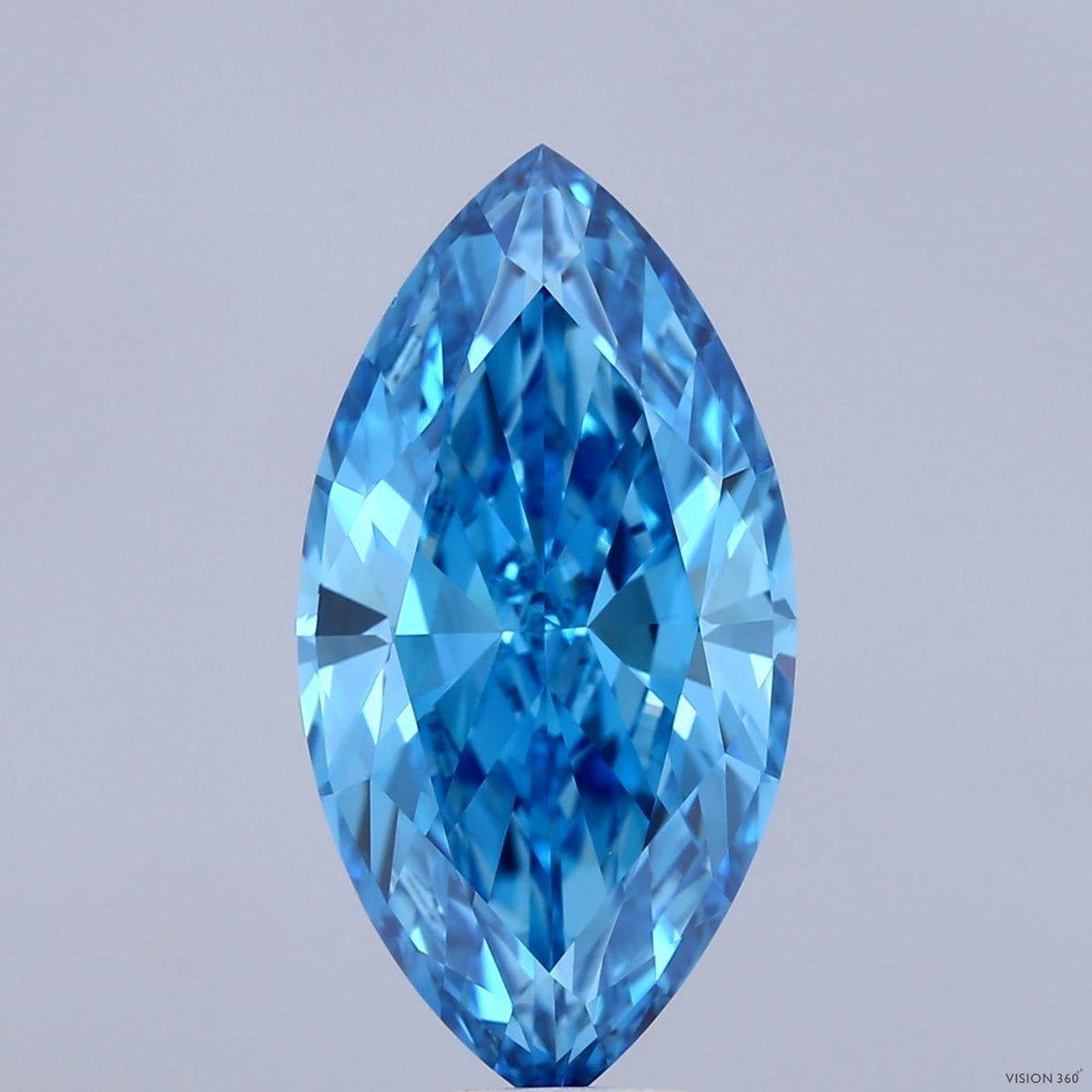 Lab-Grown Marquise Diamond - 4.51 Carats, Fancy Vivid Blue Color, VVS2 Clarity - Certified by IGI - Report Number: LG691501830