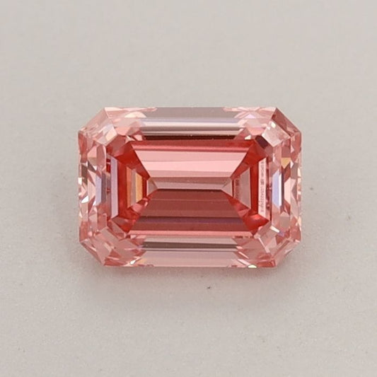 Lab-Grown Emerald Diamond - 0.54 Carats, Fancy Vivid Pink Color, VVS2 Clarity - Certified by IGI - Report Number: LG542226918