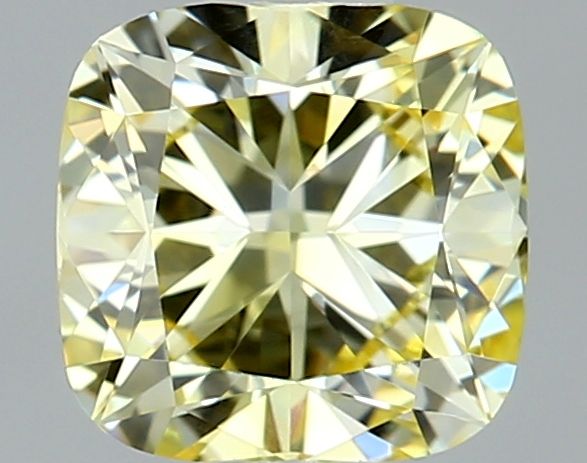 Lab-Grown Cushion Diamond - 0.51 Carats, Fancy Intense Yellow Color, VVS2 Clarity - Certified by IGI - Report Number: LG671492388