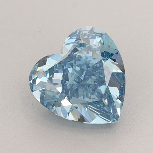 Lab-Grown Heart Diamond - 1.22 Carats, Fancy Vivid Blue Color, VS1 Clarity - Certified by IGI - Report Number: LG613383835