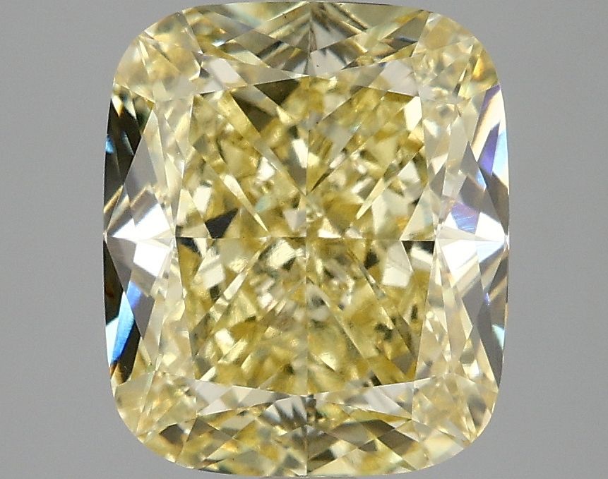 Lab-Grown Cushion Diamond - 4.1 Carats, Fancy Intense Yellow Color, VS1 Clarity - Certified by IGI - Report Number: LG677549916