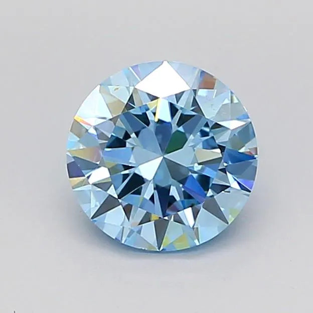 1.00ct Round Lab Grown Diamond (Colour Fancy Vivid Blue, Clarity VS1, Cut VG, IGI Certified)