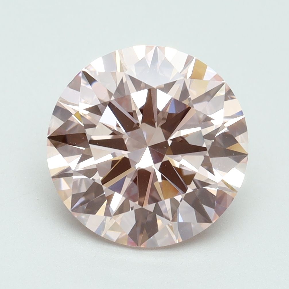 Lab-Grown Round Diamond - 3.06 Carats, Fancy Intense Pink Color, VVS2 Clarity - Certified by IGI - Report Number: LG616416782