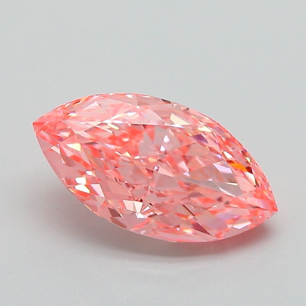 Lab-Grown Marquise Diamond - 2.02 Carats, Fancy Vivid Pink Color, VVS2 Clarity - Certified by IGI - Report Number: LG669403994