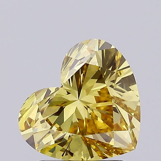 Lab-Grown Heart Diamond - 2.01 Carats, Fancy Intense Brownish Yellow Color, VS1 Clarity - Certified by IGI - Report Number: LG623449891