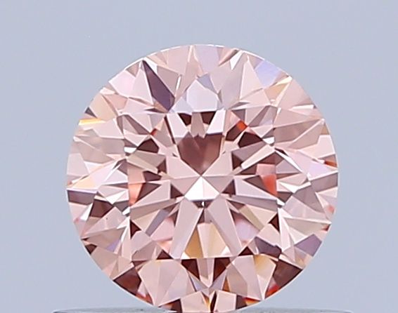 Lab-Grown Round Diamond - 0.61 Carats, Fancy Vivid Pink Color, VS1 Clarity - Certified by IGI - Report Number: LG642472083