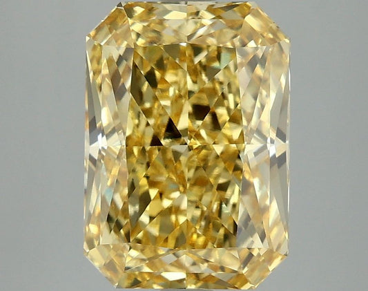 Lab-Grown Radiant Diamond - 4.01 Carats, Fancy Vivid Yellow Color, VVS2 Clarity - Certified by IGI - Report Number: LG662415871