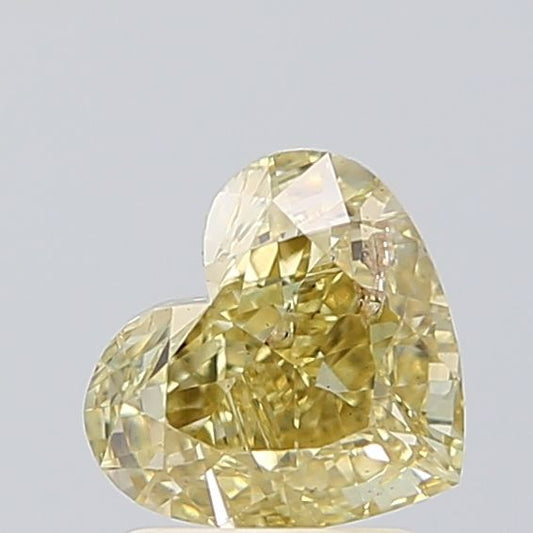 Lab-Grown Heart Diamond - 1.51 Carats, Fancy Intense Yellow Color, SI1 Clarity - Certified by IGI - Report Number: LG670428273