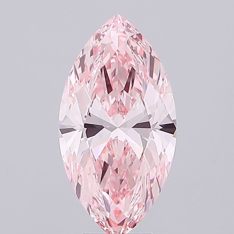 Lab-Grown Marquise Diamond - 6.07 Carats, Fancy Intense Pink Color, VVS2 Clarity - Certified by IGI - Report Number: LG689507375