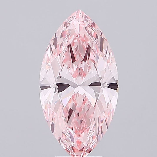 Lab-Grown Marquise Diamond - 6.07 Carats, Fancy Intense Pink Color, VVS2 Clarity - Certified by IGI - Report Number: LG689507375