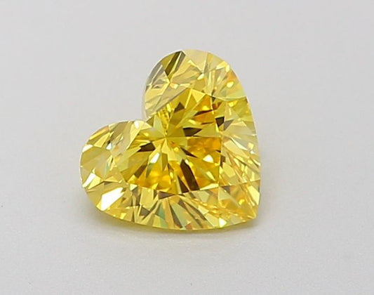 Lab-Grown Heart Diamond - 0.82 Carats, Fancy Vivid Yellow Color, VVS2 Clarity - Certified by IGI - Report Number: LG619442805