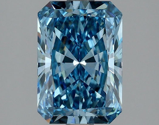 Lab-Grown Radiant Diamond - 2.04 Carats, Fancy Vivid Blue Color, VS2 Clarity - Certified by IGI - Report Number: LG634426766
