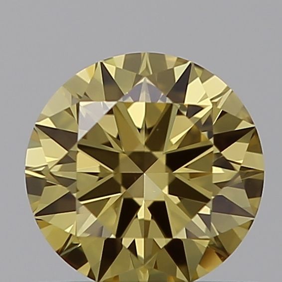 Lab-Grown Round Diamond - 0.53 Carats, Fancy Brownish Yellow Color, IF Clarity - Certified by IGI - Report Number: LG593370684