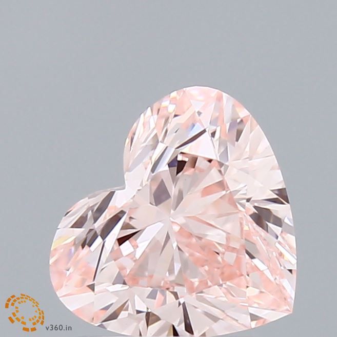 Lab-Grown Heart Diamond - 1.54 Carats, Fancy Intense Pink Color, VVS2 Clarity - Certified by IGI - Report Number: LG627470396