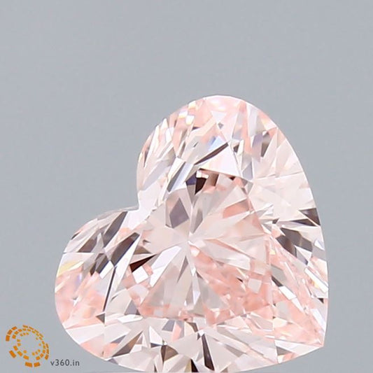 Lab-Grown Heart Diamond - 1.54 Carats, Fancy Intense Pink Color, VVS2 Clarity - Certified by IGI - Report Number: LG627470396